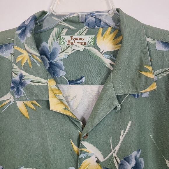 Tommy Bahama Birds of Paradise & Fronds 100% Silk Hawaiian Shirt Beach XL Mens - Picture 12 of 15